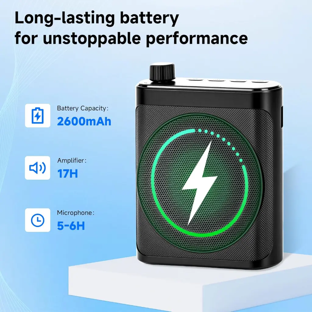 Wireless Voice Amplifier with 2 Wireless Lavalier Microphones-2.webp