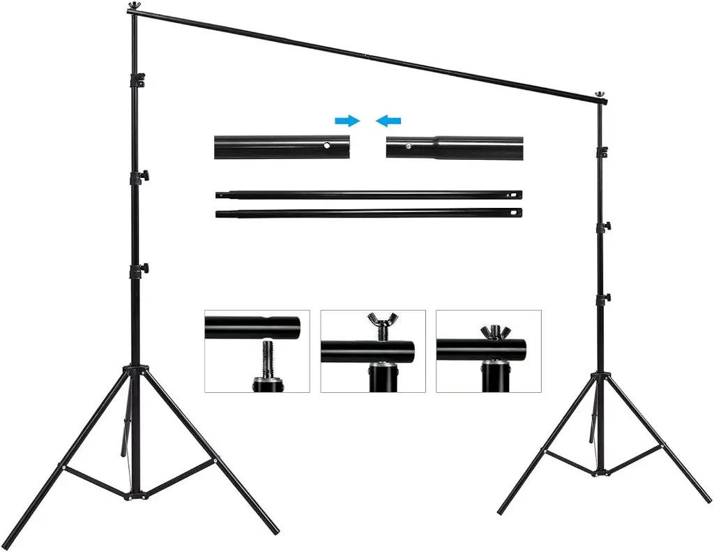 3Photo Video Studio 10 x 8.5ft Stand with Muslin Backdrop Green-White-Black-4.webp