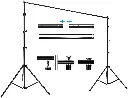 3Photo Video Studio 10 x 8.5ft Stand with Muslin Backdrop Green-White-Black-4.webp