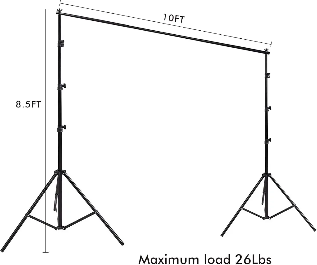 3Photo Video Studio 10 x 8.5ft Stand with Muslin Backdrop Green-White-Black-1.webp